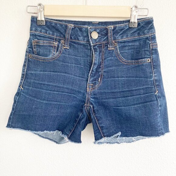 AE American Eagle Super Stretch Cut Off Jean Shorts - Picture 1 of 8
